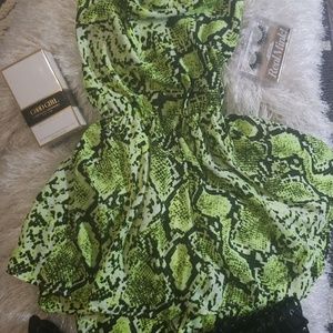 SUMMER MUST HAVE - Black & Neon Green Romper